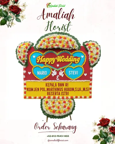 Karangan Papan Bunga Pernikahan di Cemara Kulon